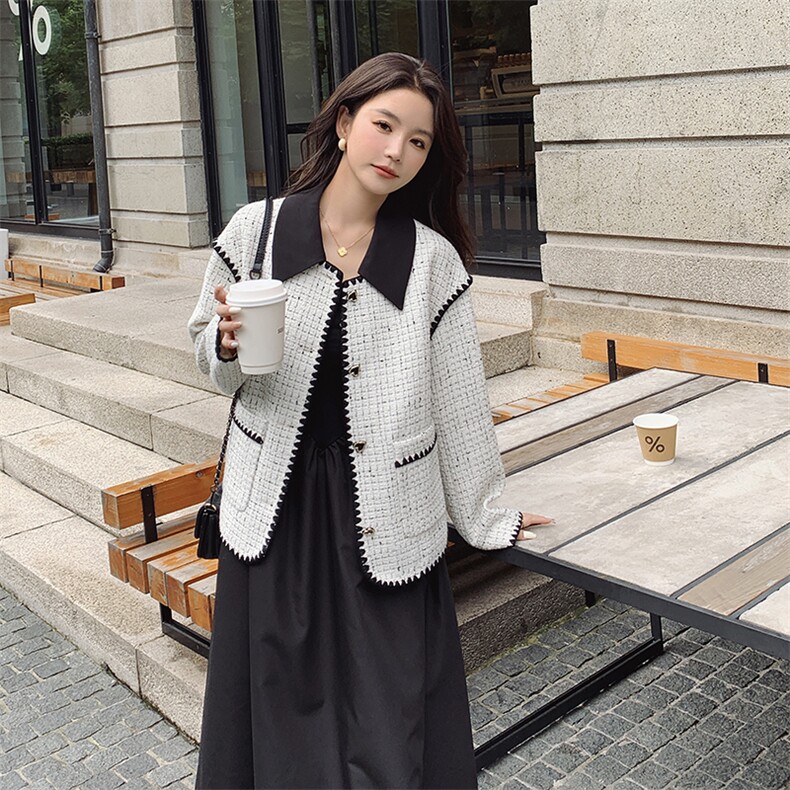 设计感格纹小香风外套女2023秋新款法式名媛气质高级时尚上衣ins图片