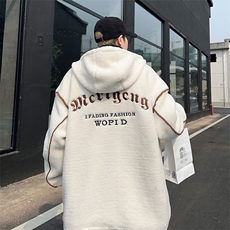 F87-P58羊羔绒棉衣外套男冬季美式ins潮牌宽松连帽保暖棉衣，男装棉衣，星座512-6