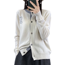 2024秋冬新款羊毛女士纽扣羊毛开衫，女装羊毛衫，润辉羊绒