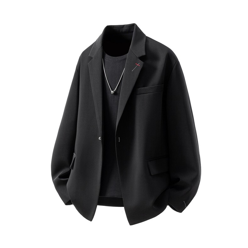 简约刺绣金属扣设计休闲西装大码M-5XL韩版西服XF78085P85控128，男装西服，星座227-7