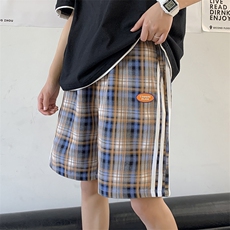 夏季格子宽松薄款短裤中性休闲五分裤运动裤A125-6603-P38，男装牛仔裤，电商A125