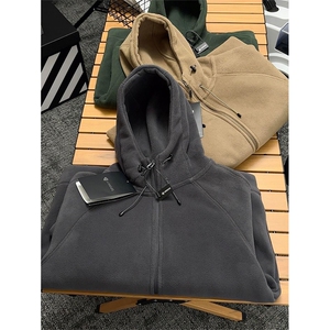 高品 基础双面摇粒绒加厚保暖休闲连帽夹克卫衣外套男女A1191-P65图片