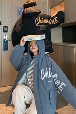 港风情侣款连帽棉衣男宽松棉服棉袄子冬季新款外套3316-P70-108，男装棉衣，星座207