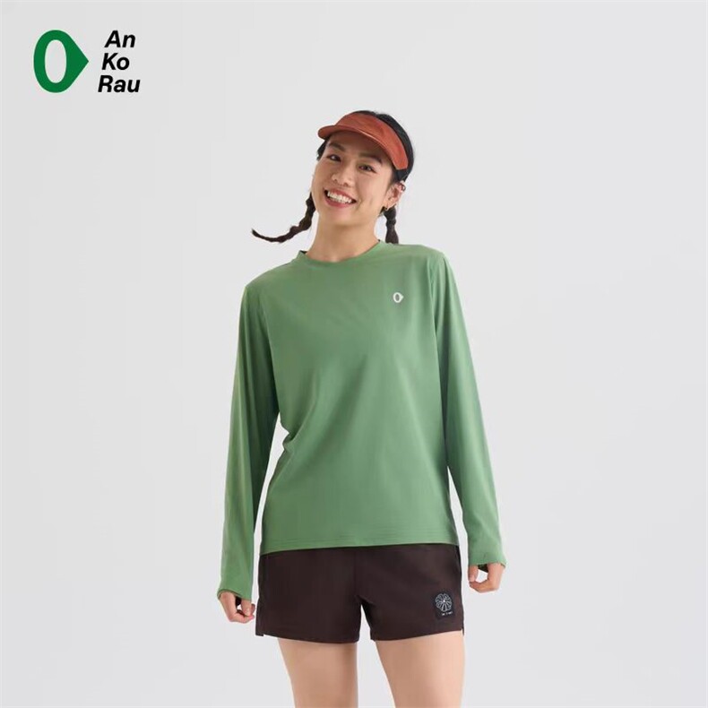 2025舒适百搭简约素家圆领长袖打底，女装T恤，湘姗