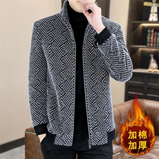 秋冬大码加棉加厚夹克男休闲百搭立领短款毛呢A68-P145，男装夹克，星座310B-3