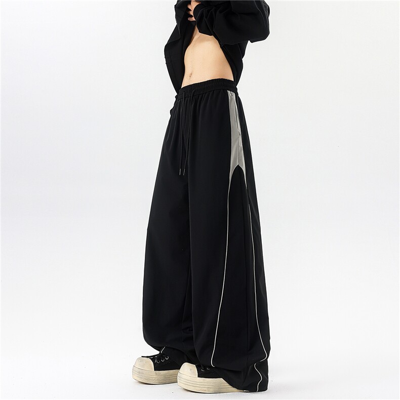 8XL-M秋季美式潮牌裤子男士宽松撞色冲锋裤速干休闲长裤K9156P68,男装休闲裤,电商D206-1