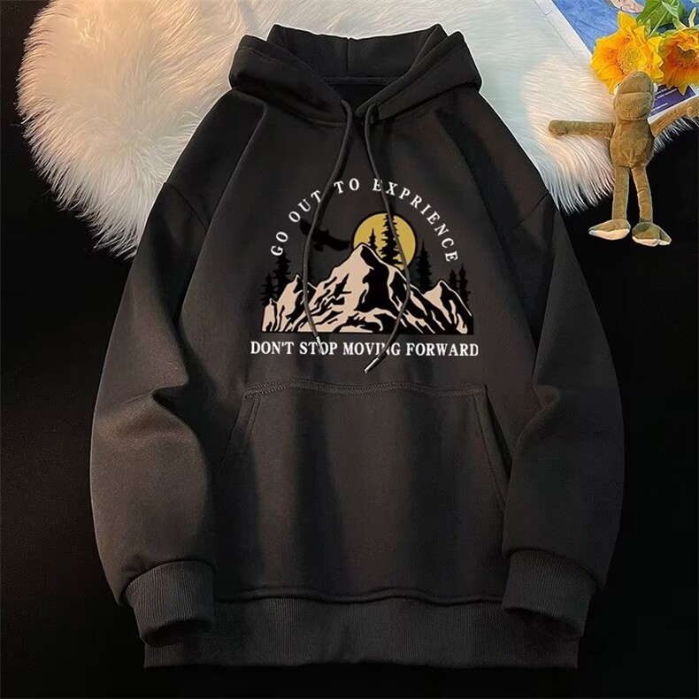 美式复古连帽加绒加厚卫衣男女宽松帅气情侣外套银狐绒L77P50,男装卫衣,星座1116-2