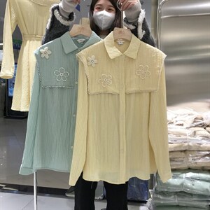 重工艺刺绣韩系衬衫，女装衬衫，锦雅(6F)