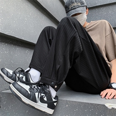 K6068/P40夏季冰丝裤高品质垂感休闲裤男九分裤开衩大码男裤控58，男装休闲裤，电商A141