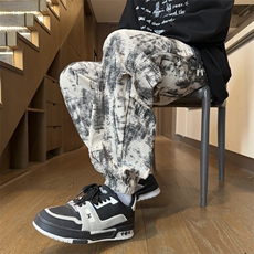 量大优供视频扎染灯芯绒束脚休闲裤男CP83-特P35，男装休闲裤，电商B371