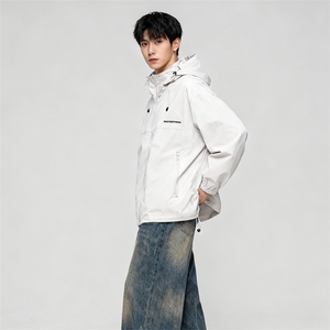 JK727 -P46新款现货户外连帽夹克男 冲锋衣外套图片