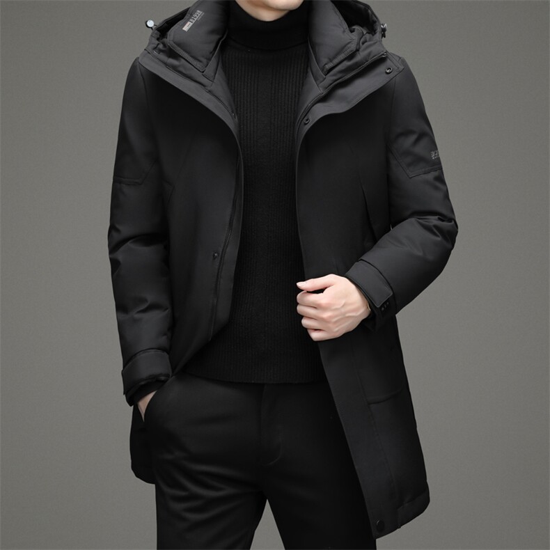 冬季中长款中年纯色羽绒爸爸装加厚男棉衣保暖外套DFLDY1010-P305，男装羽绒服，电商B212（原钱塘6029）