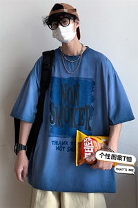 新款短袖港风模特潮牌纯棉手感落肩宽松胖子T恤TC3126-P33控48图片