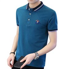 男士短袖t恤男休闲衣服潮牌潮流polo衫男装2021新款半袖F1713，男装Polo衫，星座509