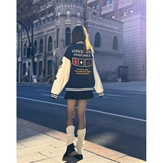 高街重磅小个子棒球服外套男女秋款潮牌宽松夹克加绒JK167，男装夹克，星座1116A（原606A-3）