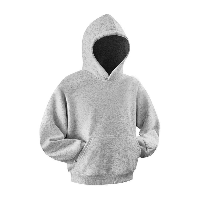 无帽绳版二开秋冬美式高街重磅曼巴棉纯色连帽卫衣外套X056，男装卫衣，电商A486