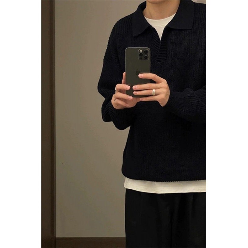 【有货】D651-P50简约潮牌毛衣男宽松高级感打底针织衫翻领长袖,男装针织衫/毛衣,星座603-2