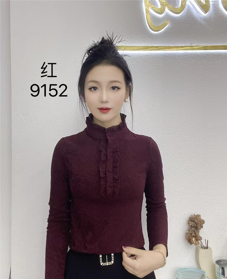 秋冬季耳边加绒衬衫2024新款气质修身显瘦打底保暖长袖上衣,女装衬衫,思沃羊绒