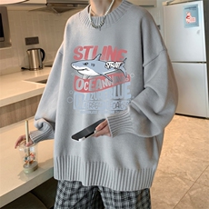 半高领毛衣男士大码针织衫男毛线衣男M18331-P45加绒款-P65，男装针织衫/毛衣，电商A040