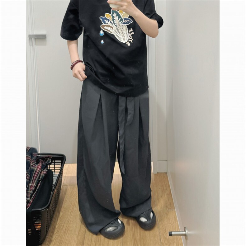 休闲裤男士韩版潮流垂感百搭纯色2024夏季新款ins西裤K5489-P46图片