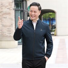 B-N9962男士2023年秋季新款长袖中老年休闲拉链夹克立领潮流P63，男装夹克，电商B360