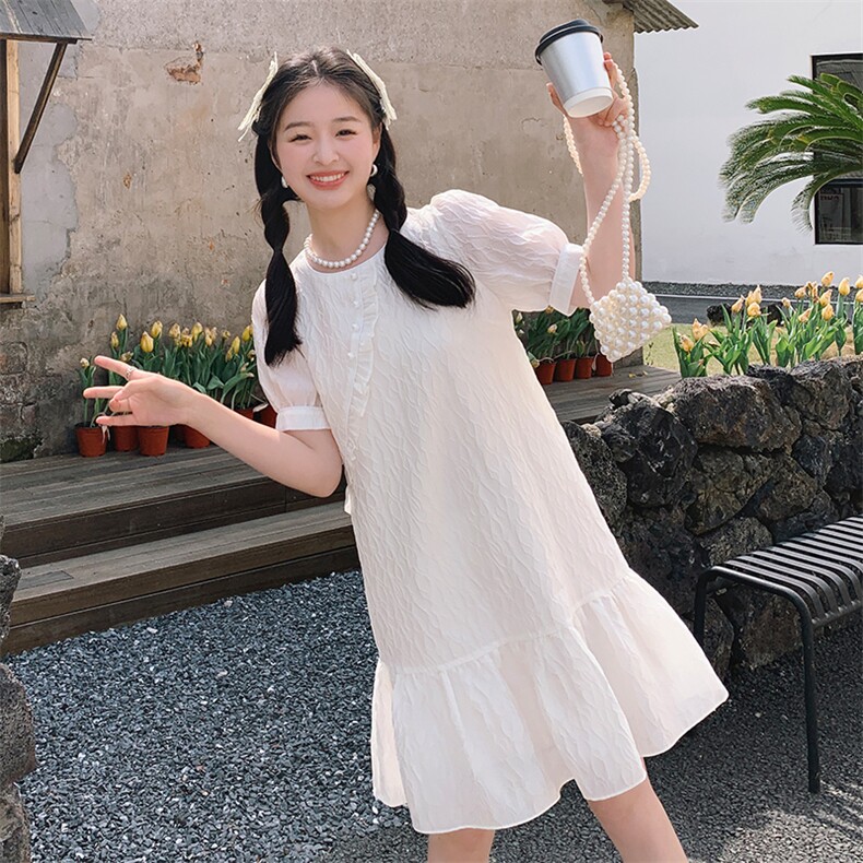 肌理感小香风连衣裙女夏2023新款小个子减龄漂亮洋气荷叶边小黑裙，女装连衣裙，姿衣轩