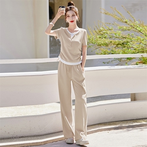 时尚休闲套装女夏季穿搭一整套2025新款小个子气质洋气减龄两件套图片