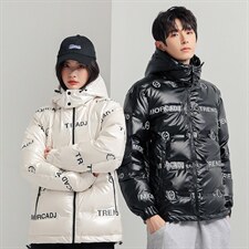 新款大码潮牌亮面压花短款外套白鸭绒羽绒服无影墙情侣R9002P100，男装羽绒服，星座301D-5(原星座1415）