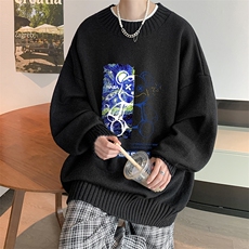 半高领毛衣男士大码针织衫男毛线衣男M18290-P45加绒款-P65，男装针织衫/毛衣，电商A040