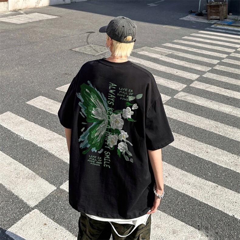 短袖T恤男款夏季薄款宽松大码纯棉半袖衣服潮牌美式复古情侣体恤,男装T恤,星座517A