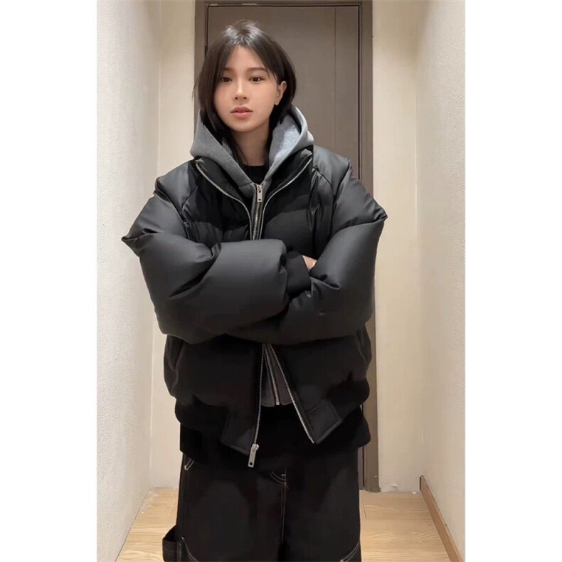 现货假两件PU皮连帽棉衣ZM0167-P88,男装棉衣,星座313A(原308A-2)