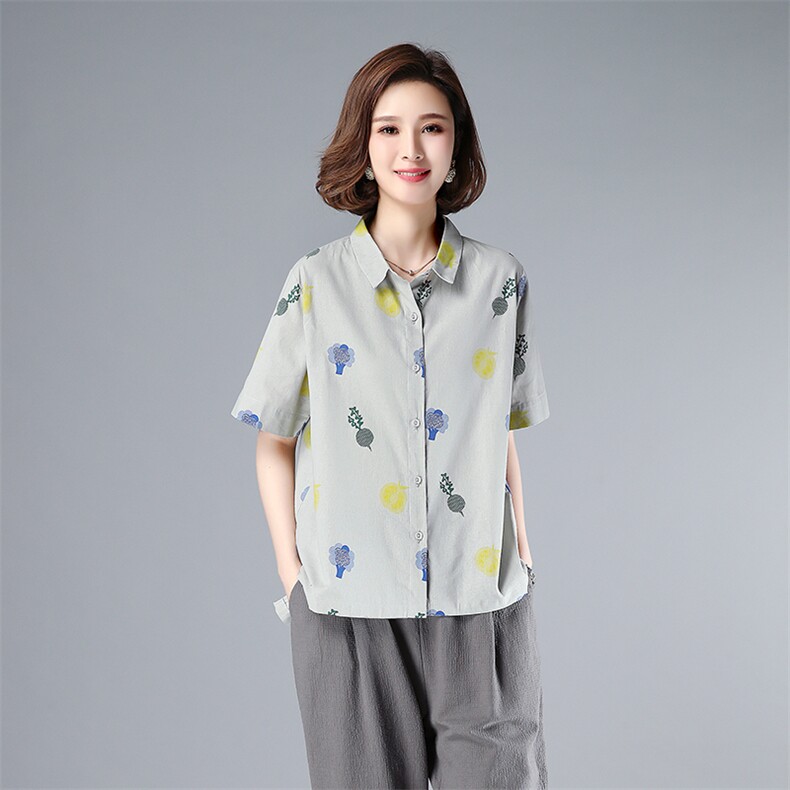 2024年夏季时尚潮流舒适短袖衬衫休闲宽松个性气质,女装衬衫,独衣靓