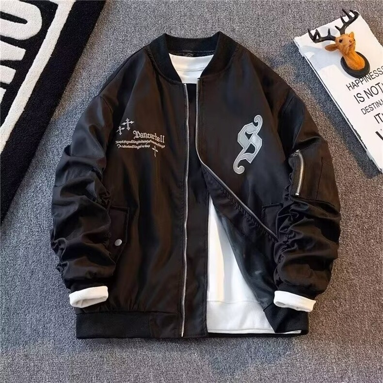 美式字母刺绣夹克男春秋款学生休闲棒球服潮牌防风外套JK79/P50,男装夹克,星座506B