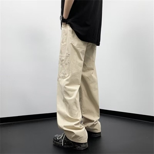 休闲裤男士韩版潮流痞帅气百搭直筒2024夏季新款ins长裤K5350-P39图片