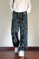 秋季新款牛仔裤男士宽松直筒阔腿青少年美式休闲长裤Z2501-P48，男装牛仔裤，星座610（原A335）