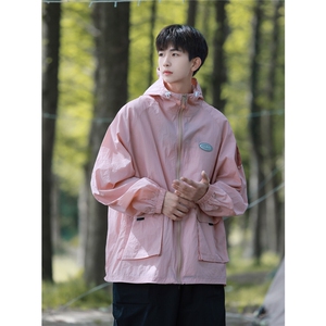 港风工装大口袋防晒衣男四角星金属点缀防晒服男FS77009P50控78图片