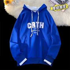 假两件hiphop卫衣男女款秋冬季加绒加厚套头外套WY6002J-特批60，女装短外套，电商A042