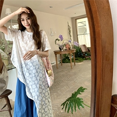 大货已出蕾丝罩衫阔腿裤两件套2C090-8851-P160-K238，女装套装/套裙，2C090