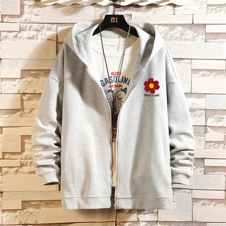 KS21257-P38连帽开衫卫衣男运动外套大码班服砖墙,男装卫衣,电商A040A
