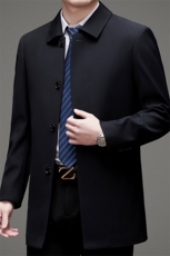 春季新款风衣男中长款翻领商务休闲高级宽松潮流大衣中年男士外套，男装风衣，电商B212（原钱塘6029）