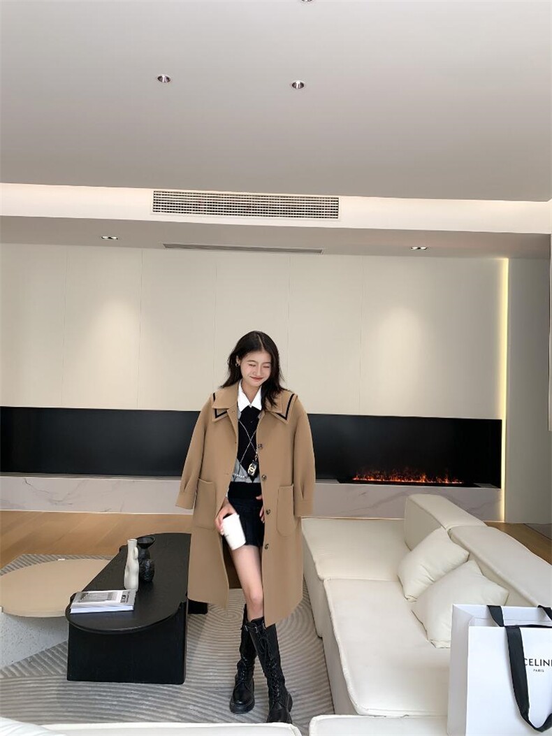 高支澳毛手缝双面呢大衣，其它，雅莱依秀