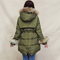 时尚女装棉服加厚保暖宽松显瘦毛领设计冬季必备，女装棉衣/棉服，深水步