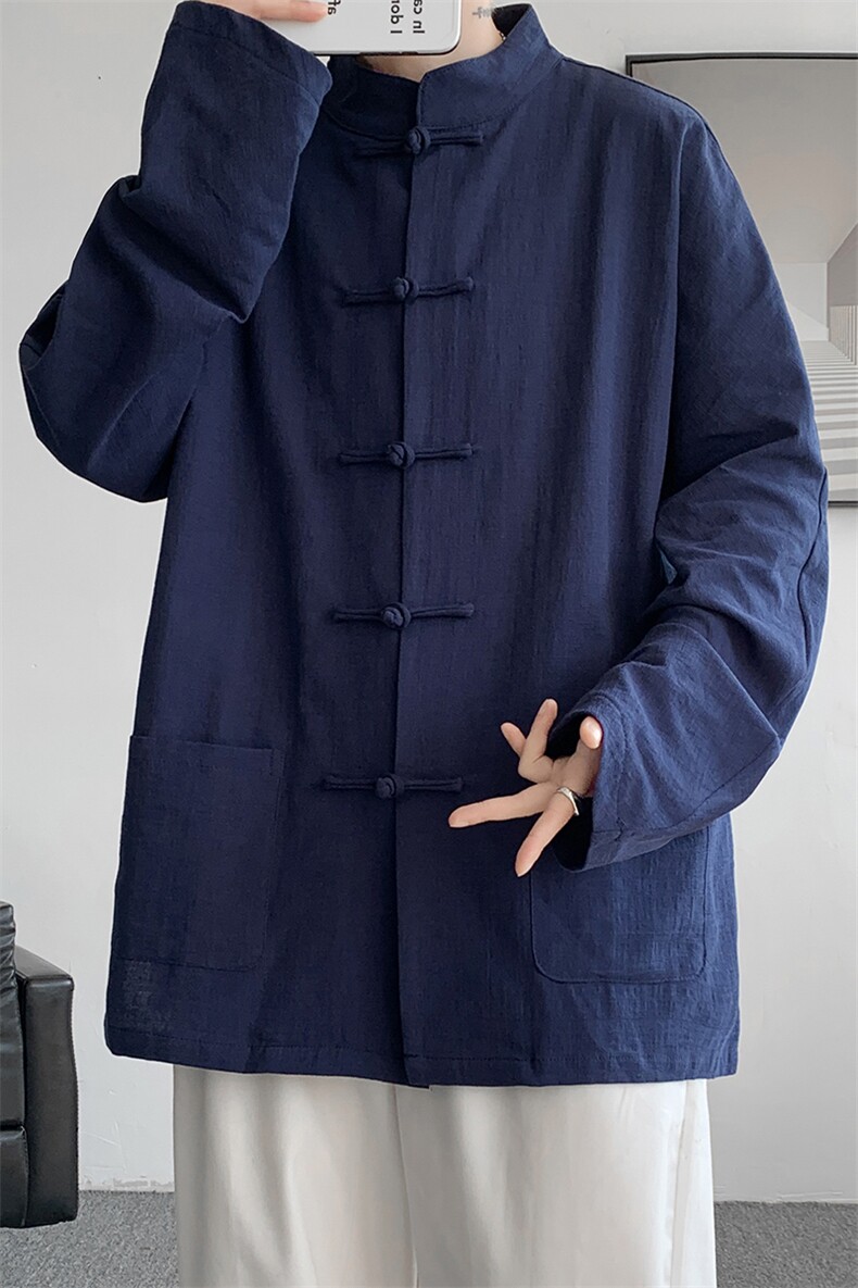 8XL-M特大码棉麻长袖衬衫风衬衫新中式打底衫CS504P68控88,男装衬衫,电商D206-1