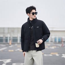 37868-M-3XL-P205标50绒社会小伙纯色百搭休闲立领鸭绒羽绒服男，男装羽绒服，电商B255