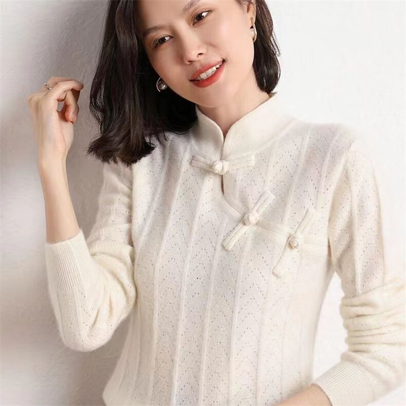 2024年秋季时尚潮流简约百搭纯色减龄舒适羊毛衫女,女装羊毛衫,牧雅羊绒