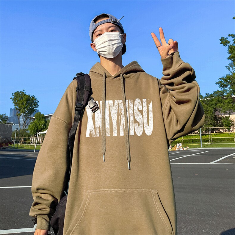 抖音得物供货可提供视频春装重磅美式宽松连帽卫衣DL2437,男装卫衣,电商A486-1
