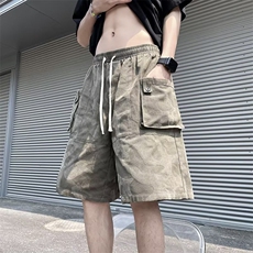 迷彩工装短裤男款夏季潮牌运动五六分裤2023休闲裤子671P38，男装休闲裤，星座410-2