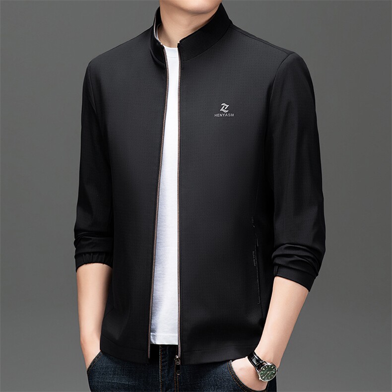 春秋季外套男士上衣中年男款2024新款春季衣服中年纯色百搭休闲,女装短外套,电商B212（原钱塘6029）