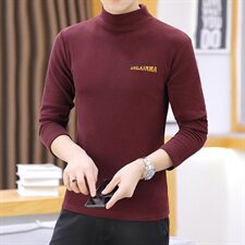 冬季半高领双面绒刺绣字母卫衣男加绒加厚保暖打底衫长袖灰331P28，男装卫衣，星座1207