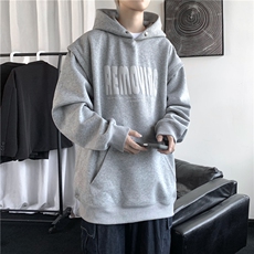 秋季新款重磅400克假两件宽松发泡印花卫衣W24113-P65控88，男装卫衣，电商A036A